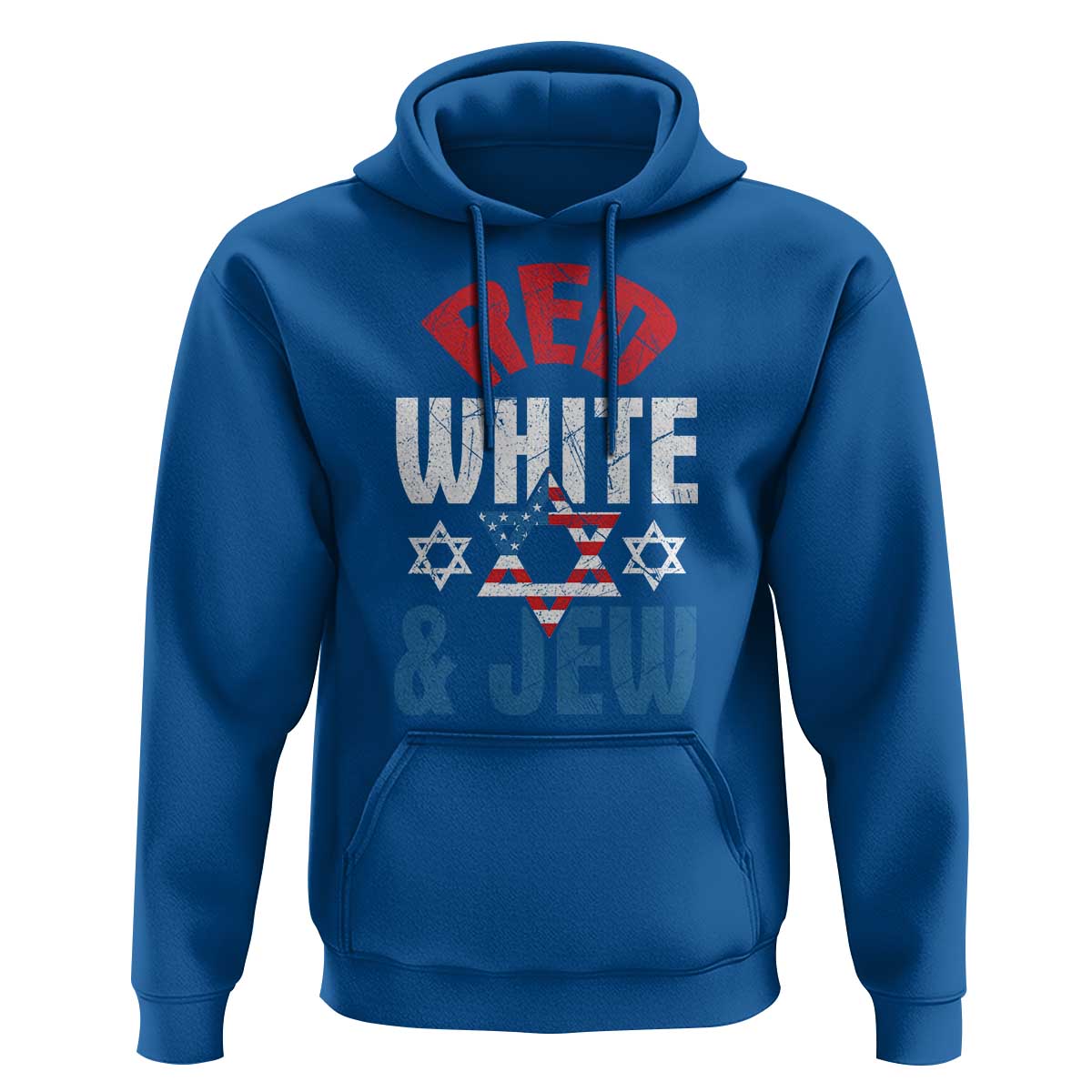 Red White and Jew Hoodie Funny Jewish Patriotic 4th of July Star Of David - Wonder Print Shop