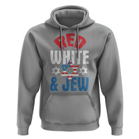 Red White and Jew Hoodie Funny Jewish Patriotic 4th of July Star Of David - Wonder Print Shop