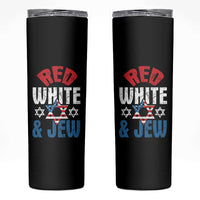 Red White and Jew Skinny Tumbler Funny Jewish Patriotic 4th of July Star Of David - Wonder Print Shop