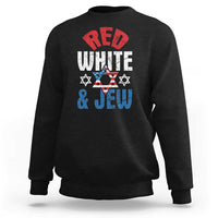 Red White and Jew Sweatshirt Funny Jewish Patriotic 4th of July Star Of David - Wonder Print Shop