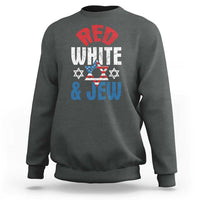 Red White and Jew Sweatshirt Funny Jewish Patriotic 4th of July Star Of David - Wonder Print Shop