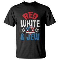 Red White and Jew T Shirt Funny Jewish Patriotic 4th of July Star Of David - Wonder Print Shop