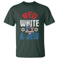 Red White and Jew T Shirt Funny Jewish Patriotic 4th of July Star Of David - Wonder Print Shop