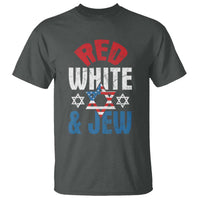 Red White and Jew T Shirt Funny Jewish Patriotic 4th of July Star Of David - Wonder Print Shop