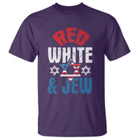 Red White and Jew T Shirt Funny Jewish Patriotic 4th of July Star Of David - Wonder Print Shop