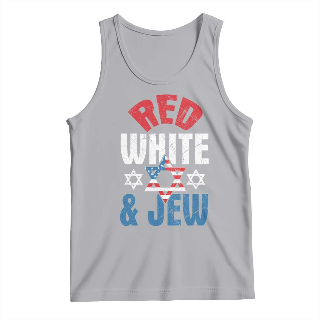 Red White and Jew Tank Top Funny Jewish Patriotic 4th of July Star Of David - Wonder Print Shop