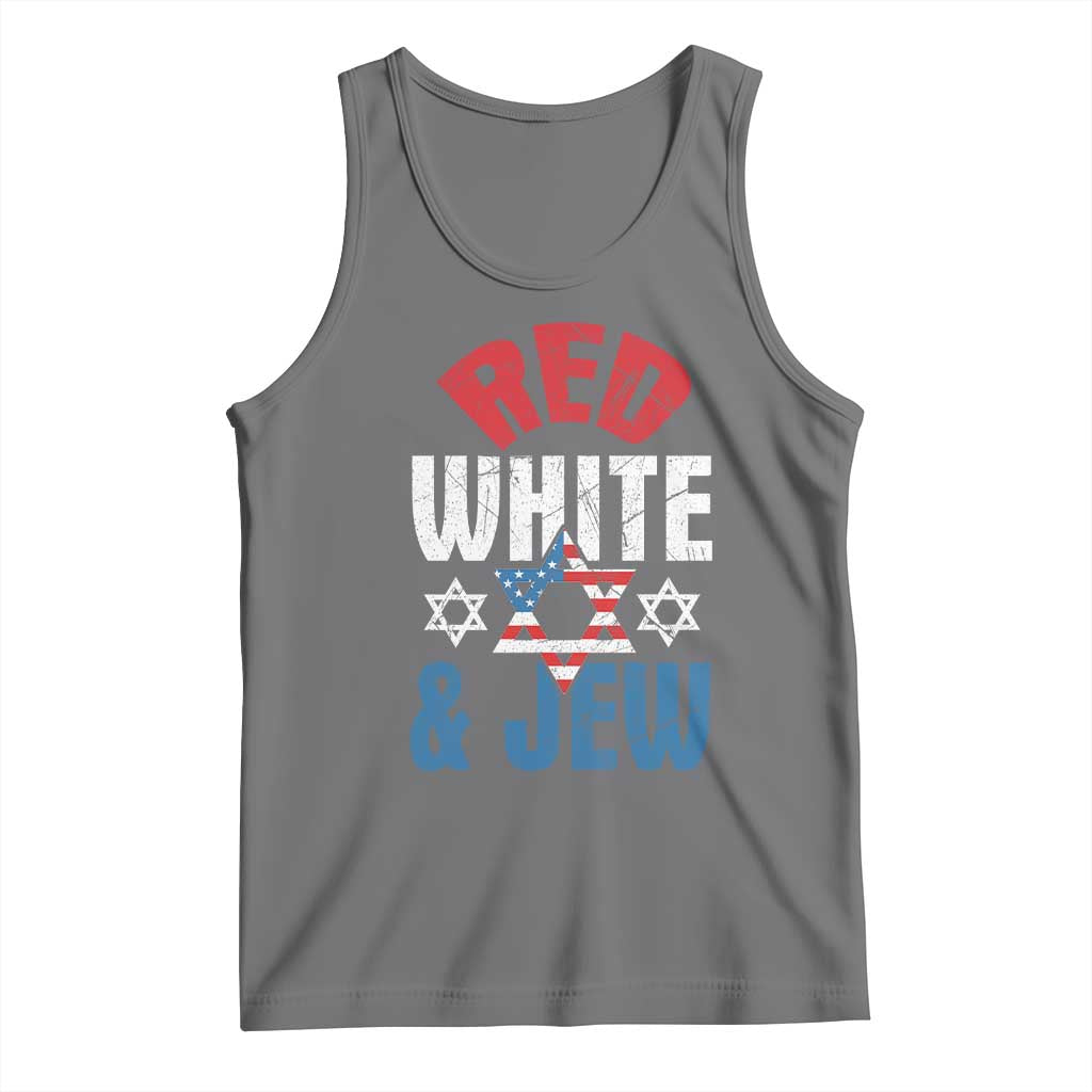Red White and Jew Tank Top Funny Jewish Patriotic 4th of July Star Of David - Wonder Print Shop