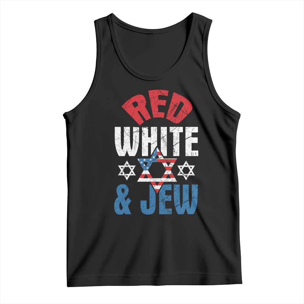 Red White and Jew Tank Top Funny Jewish Patriotic 4th of July Star Of David - Wonder Print Shop