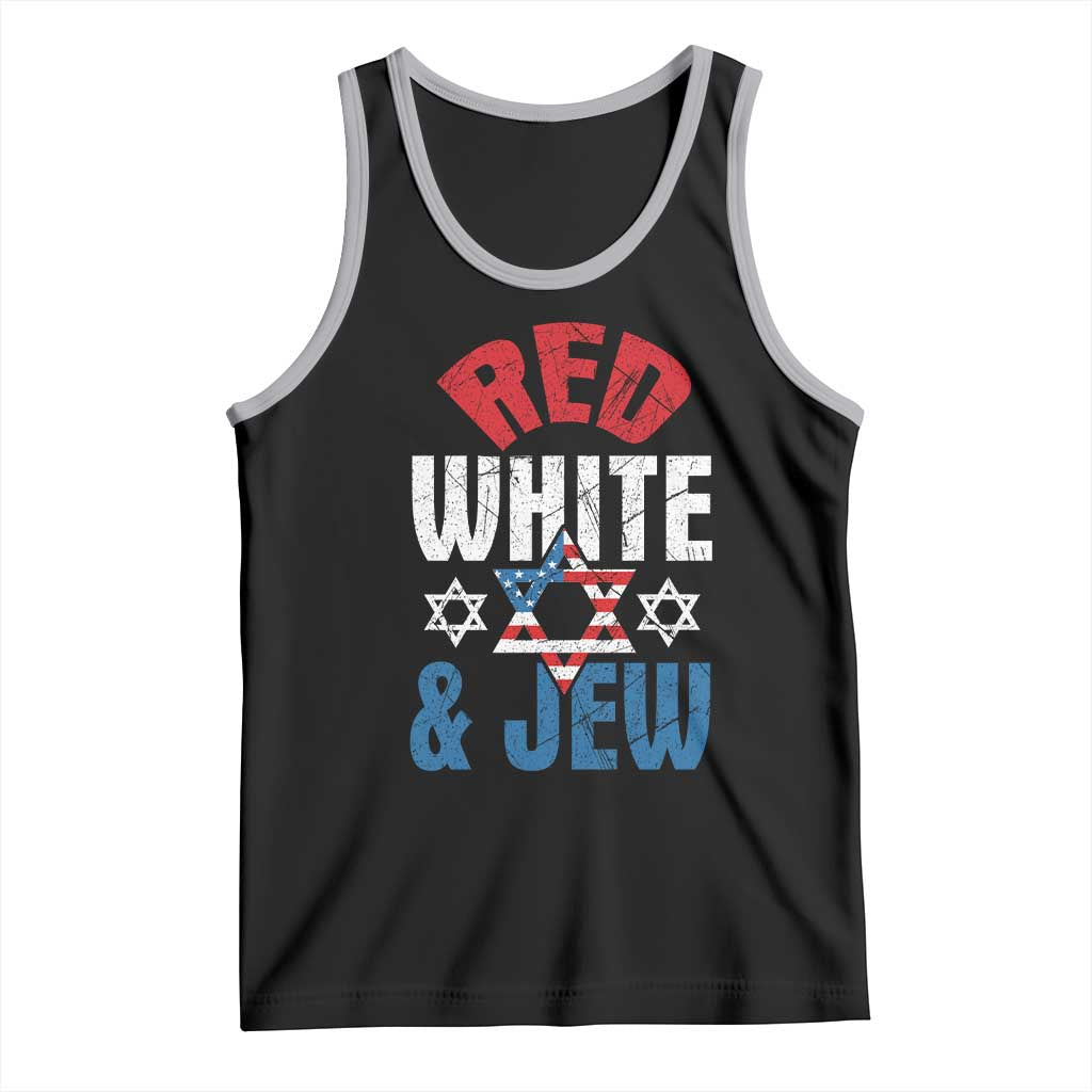 Red White and Jew Tank Top Funny Jewish Patriotic 4th of July Star Of David - Wonder Print Shop
