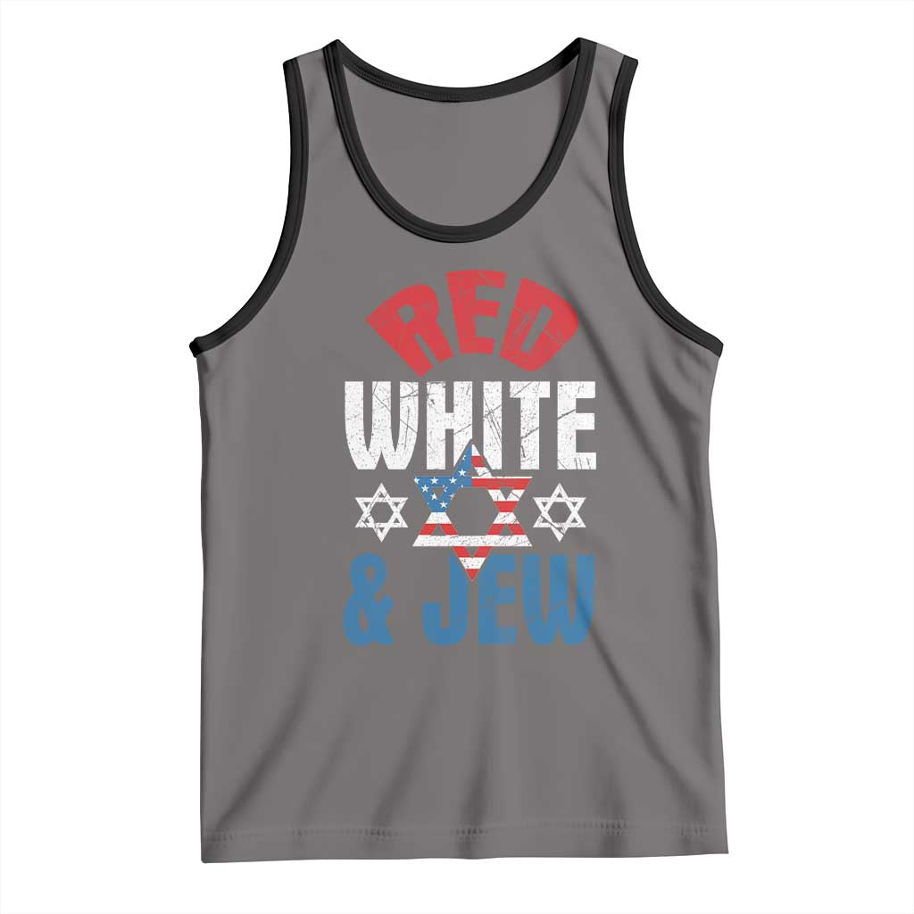Red White and Jew Tank Top Funny Jewish Patriotic 4th of July Star Of David - Wonder Print Shop