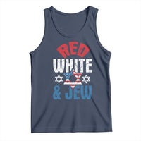 Red White and Jew Tank Top Funny Jewish Patriotic 4th of July Star Of David - Wonder Print Shop