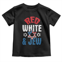Red White and Jew Toddler T Shirt Funny Jewish Patriotic 4th of July Star Of David - Wonder Print Shop