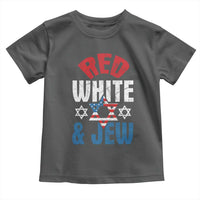 Red White and Jew Toddler T Shirt Funny Jewish Patriotic 4th of July Star Of David - Wonder Print Shop