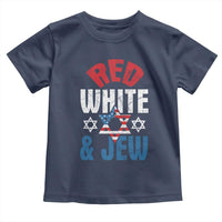 Red White and Jew Toddler T Shirt Funny Jewish Patriotic 4th of July Star Of David - Wonder Print Shop