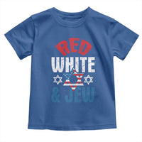 Red White and Jew Toddler T Shirt Funny Jewish Patriotic 4th of July Star Of David - Wonder Print Shop
