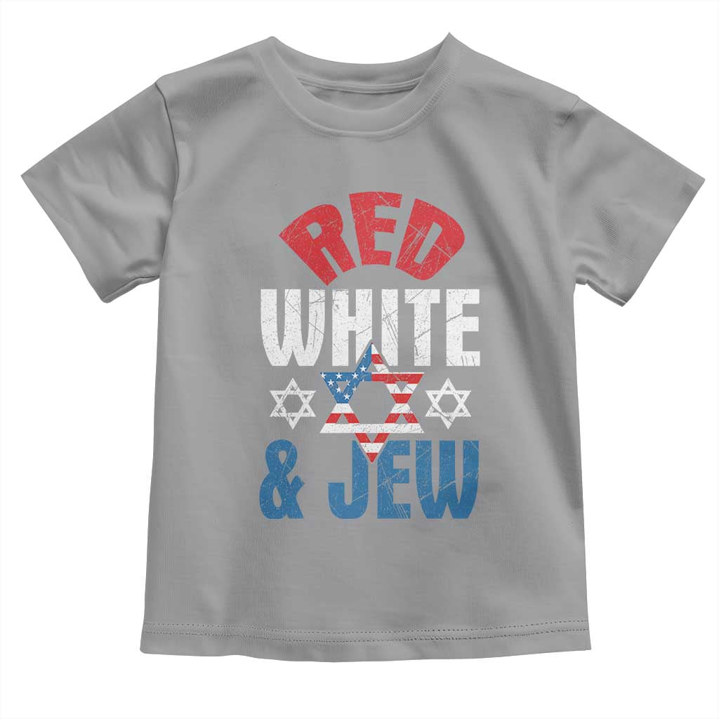 Red White and Jew Toddler T Shirt Funny Jewish Patriotic 4th of July Star Of David - Wonder Print Shop