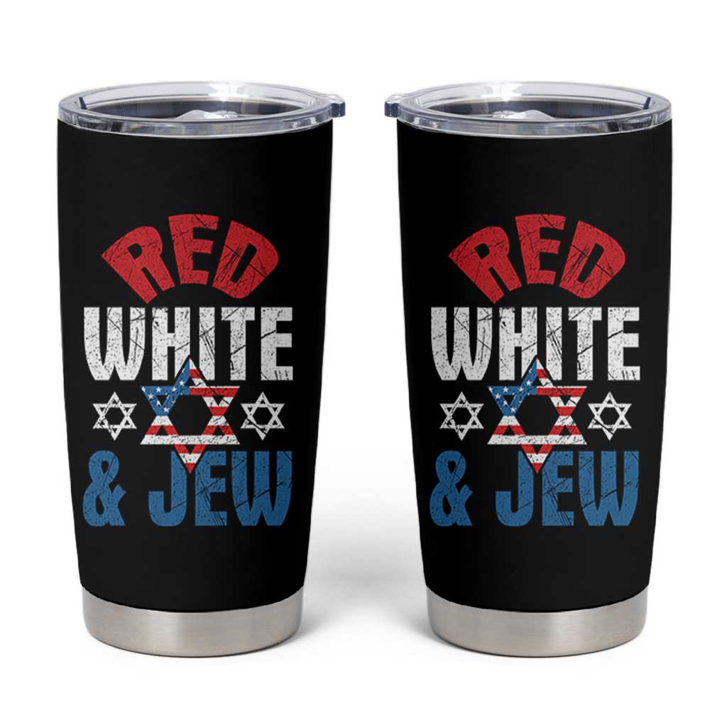 Red White and Jew Tumbler Cup Funny Jewish Patriotic 4th of July Star Of David - Wonder Print Shop