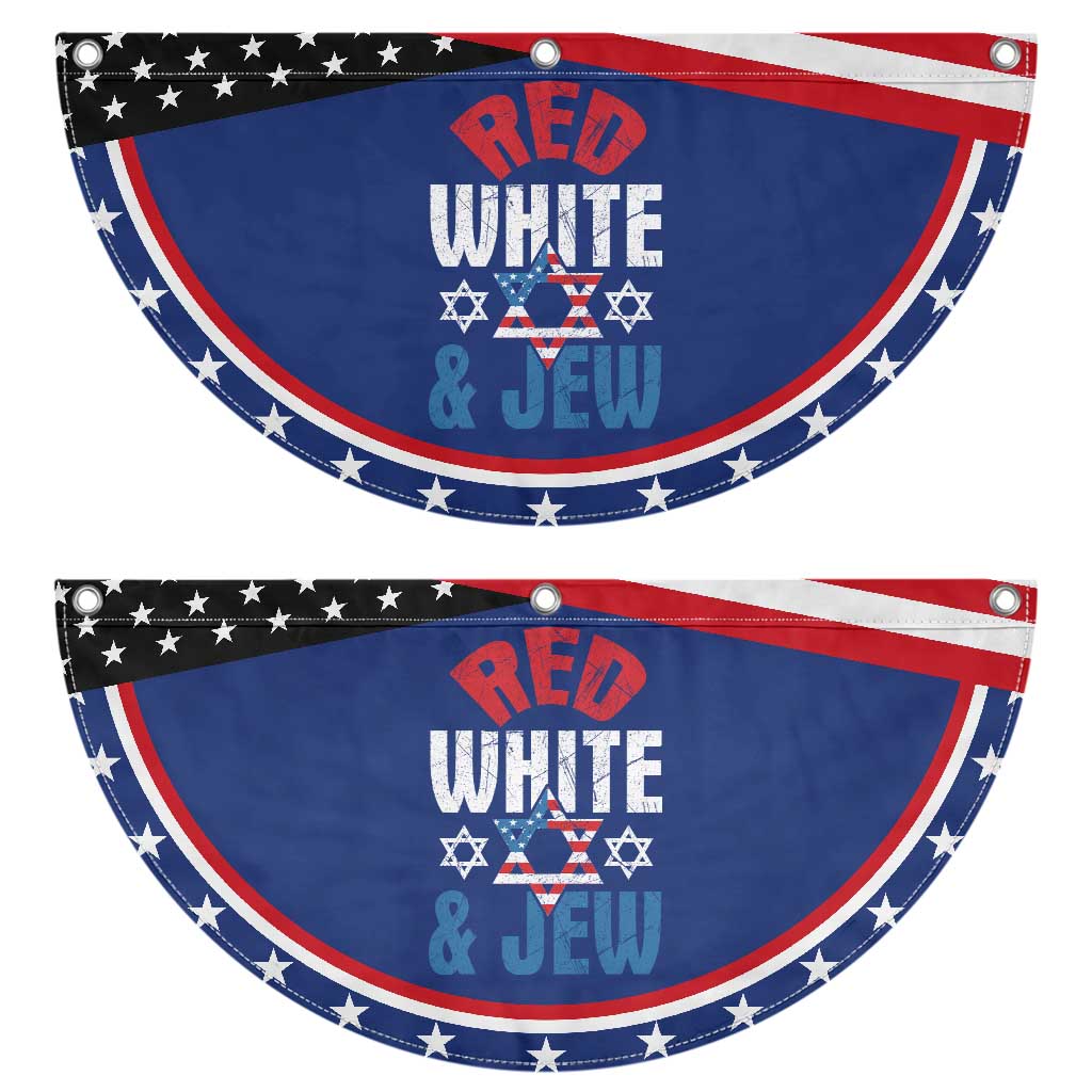 Red White and Jew Patriotic Fan Flag Funny Jewish 4th of July Star Of David