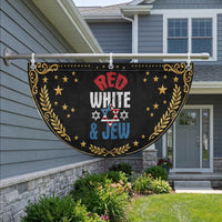 Red White and Jew Patriotic Fan Flag Funny Jewish 4th of July Star Of David
