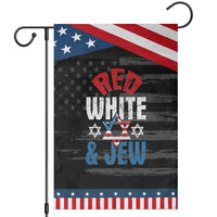 Red White and Jew Garden Flag Funny Jewish Patriotic 4th of July Star Of David