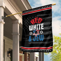 Red White and Jew Garden Flag Funny Jewish Patriotic 4th of July Star Of David