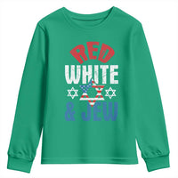 Red White and Jew Youth Sweatshirt Funny Jewish Patriotic 4th of July Star Of David - Wonder Print Shop