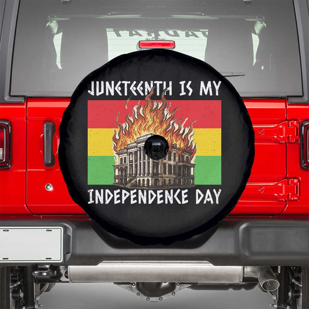 Juneteenth Is My Independence Day Spare Tire Cover Bold Afro Liberation Pan-African Flag - Wonder Print Shop