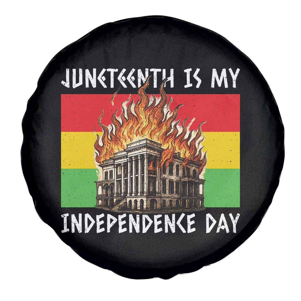 Juneteenth Is My Independence Day Spare Tire Cover Bold Afro Liberation Pan-African Flag - Wonder Print Shop