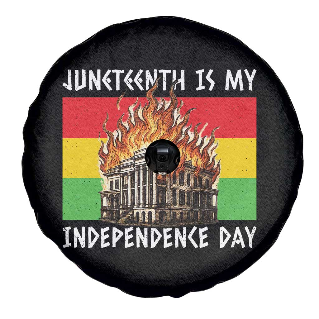 Juneteenth Is My Independence Day Spare Tire Cover Bold Afro Liberation Pan-African Flag - Wonder Print Shop