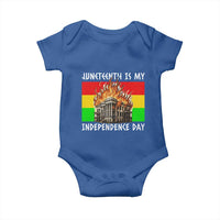 Juneteenth Is My Independence Day Baby Onesie Bold Afro Liberation Pan-African Flag - Wonder Print Shop