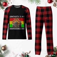 Juneteenth Is My Independence Day Plaid Pajama Set Bold Afro Liberation Pan-African Flag - Wonder Print Shop