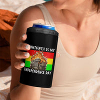 Juneteenth Is My Independence Day 4 in 1 Can Cooler Tumbler Bold Afro Liberation Pan-African Flag - Wonder Print Shop
