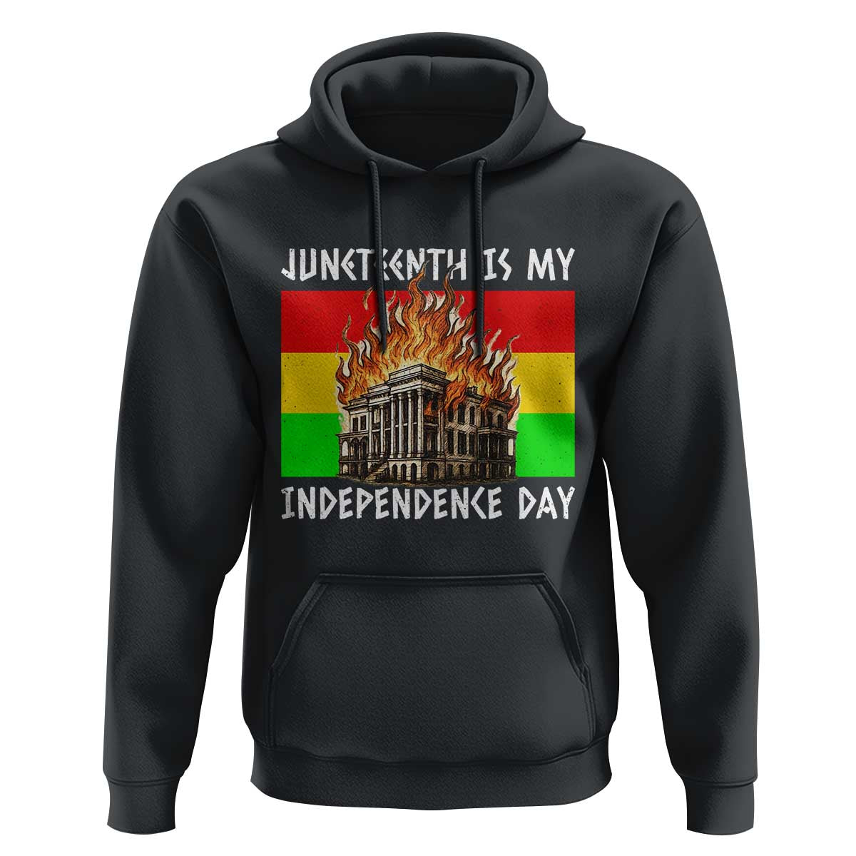 Juneteenth Is My Independence Day Hoodie Bold Afro Liberation Pan-African Flag - Wonder Print Shop