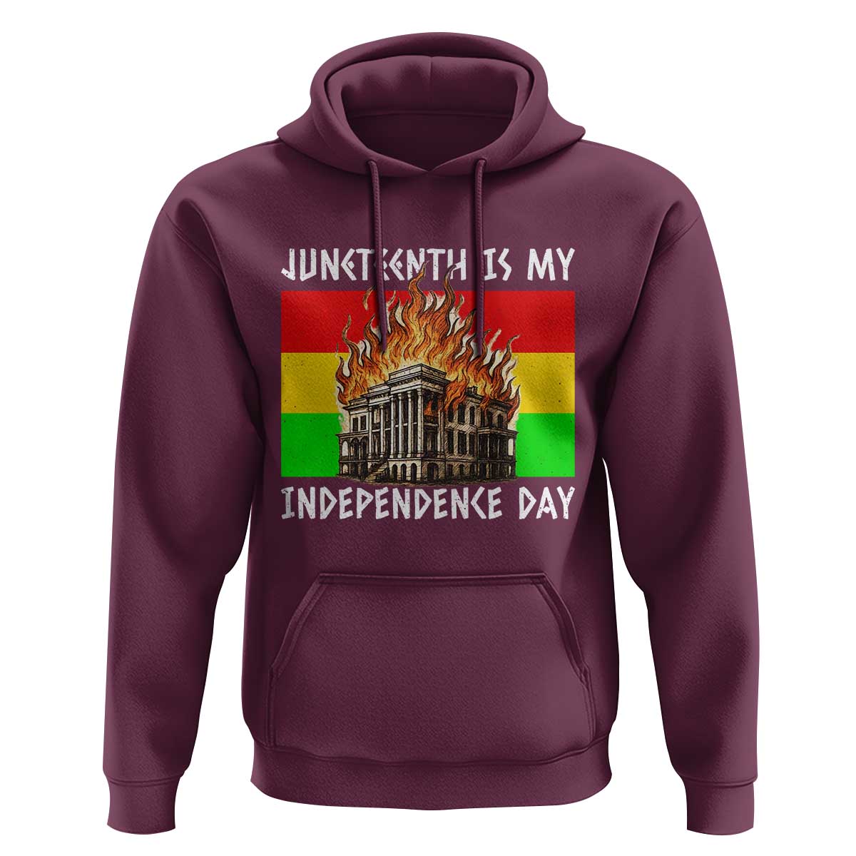 Juneteenth Is My Independence Day Hoodie Bold Afro Liberation Pan-African Flag - Wonder Print Shop
