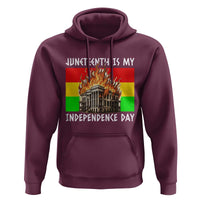 Juneteenth Is My Independence Day Hoodie Bold Afro Liberation Pan-African Flag - Wonder Print Shop