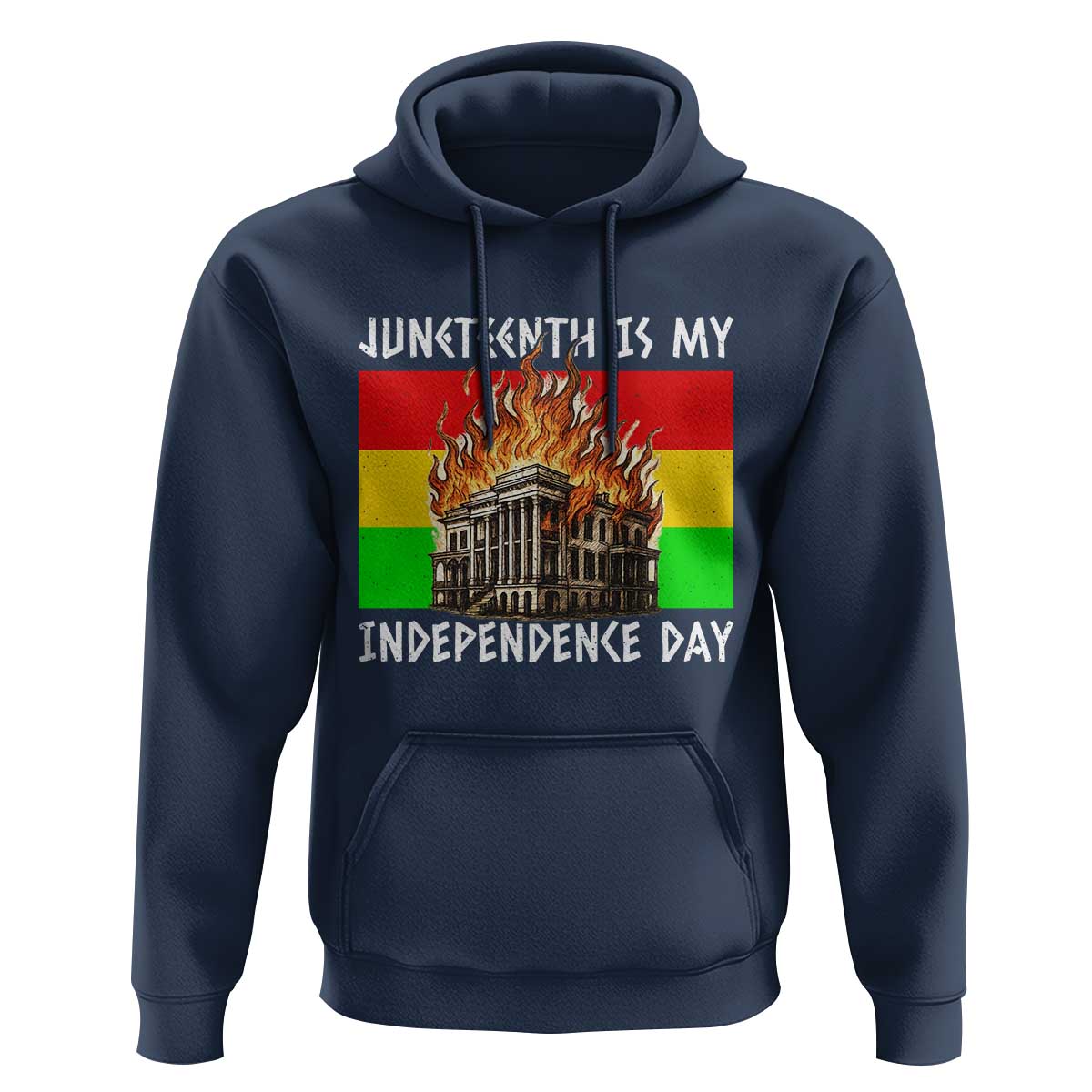 Juneteenth Is My Independence Day Hoodie Bold Afro Liberation Pan-African Flag - Wonder Print Shop