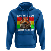 Juneteenth Is My Independence Day Hoodie Bold Afro Liberation Pan-African Flag - Wonder Print Shop