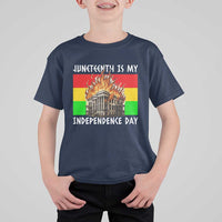 Juneteenth Is My Independence Day T Shirt For Kid Bold Afro Liberation Pan-African Flag - Wonder Print Shop