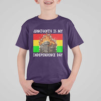 Juneteenth Is My Independence Day T Shirt For Kid Bold Afro Liberation Pan-African Flag - Wonder Print Shop