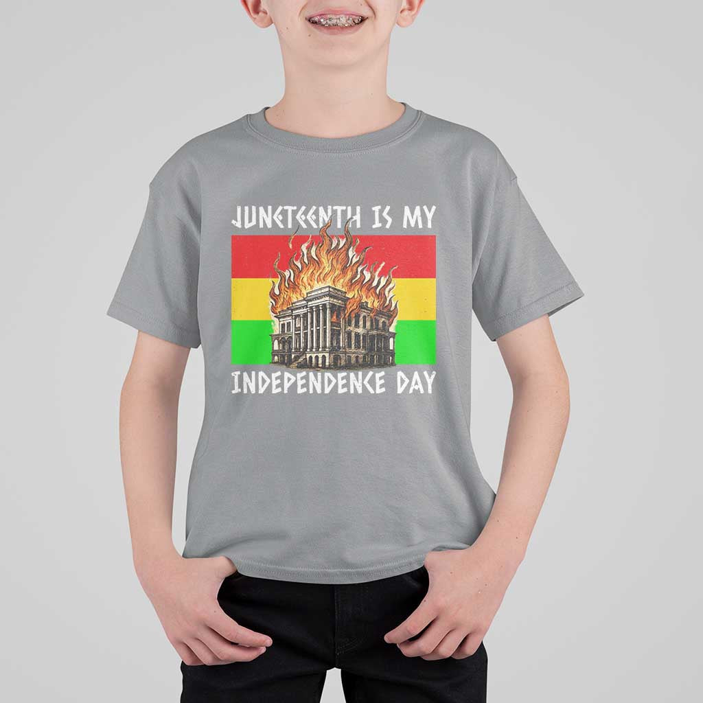 Juneteenth Is My Independence Day T Shirt For Kid Bold Afro Liberation Pan-African Flag - Wonder Print Shop