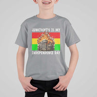 Juneteenth Is My Independence Day T Shirt For Kid Bold Afro Liberation Pan-African Flag - Wonder Print Shop