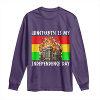 Juneteenth Is My Independence Day Long Sleeve Shirt Bold Afro Liberation Pan-African Flag - Wonder Print Shop