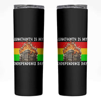 Juneteenth Is My Independence Day Skinny Tumbler Bold Afro Liberation Pan-African Flag - Wonder Print Shop