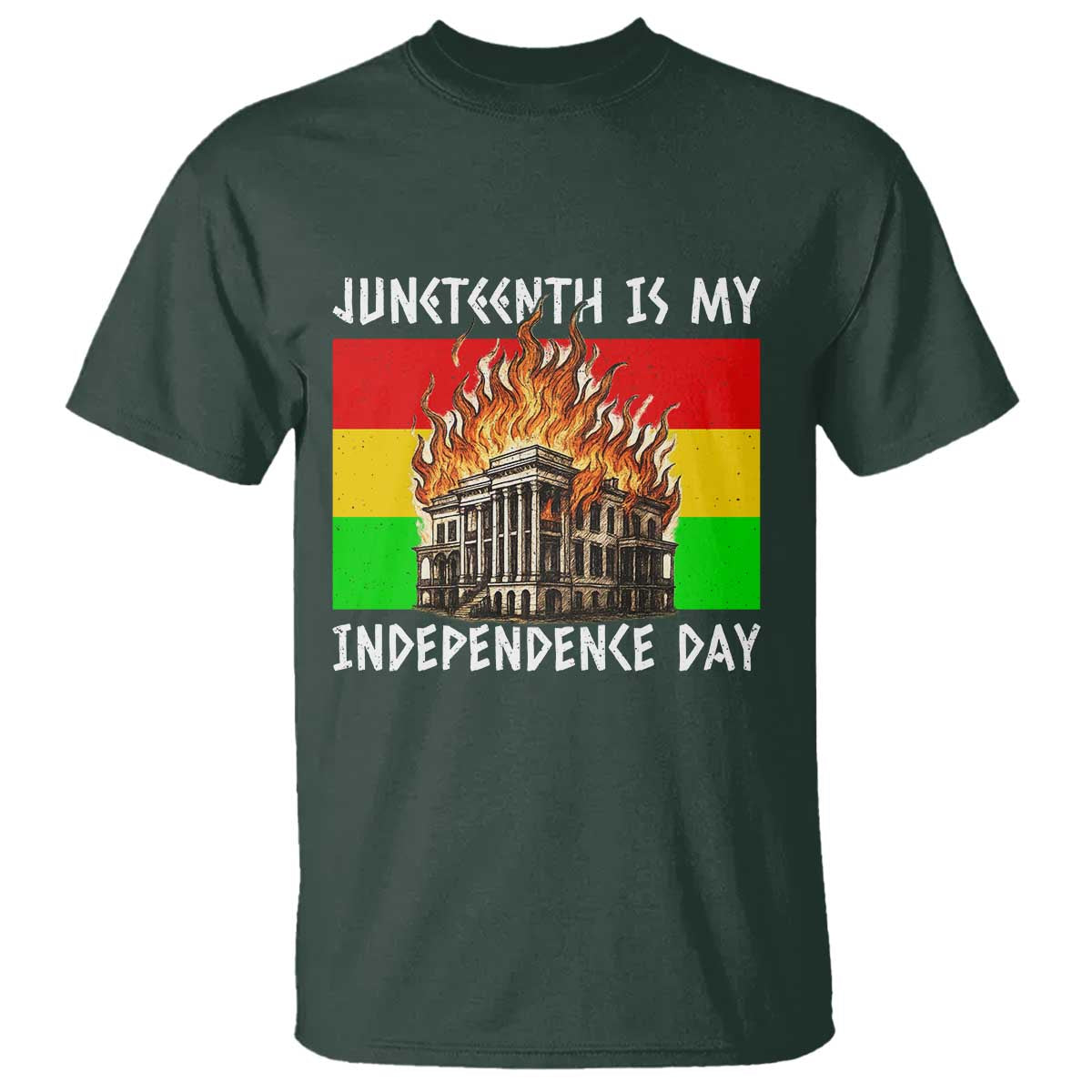 Juneteenth Is My Independence Day T Shirt Bold Afro Liberation Pan-African Flag - Wonder Print Shop