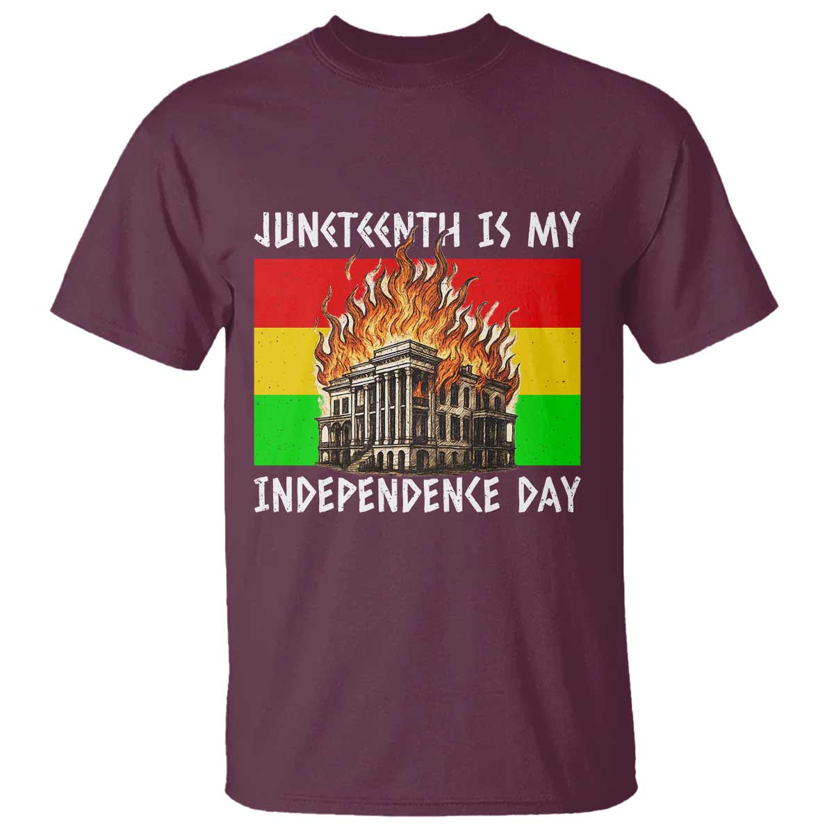 Juneteenth Is My Independence Day T Shirt Bold Afro Liberation Pan-African Flag - Wonder Print Shop