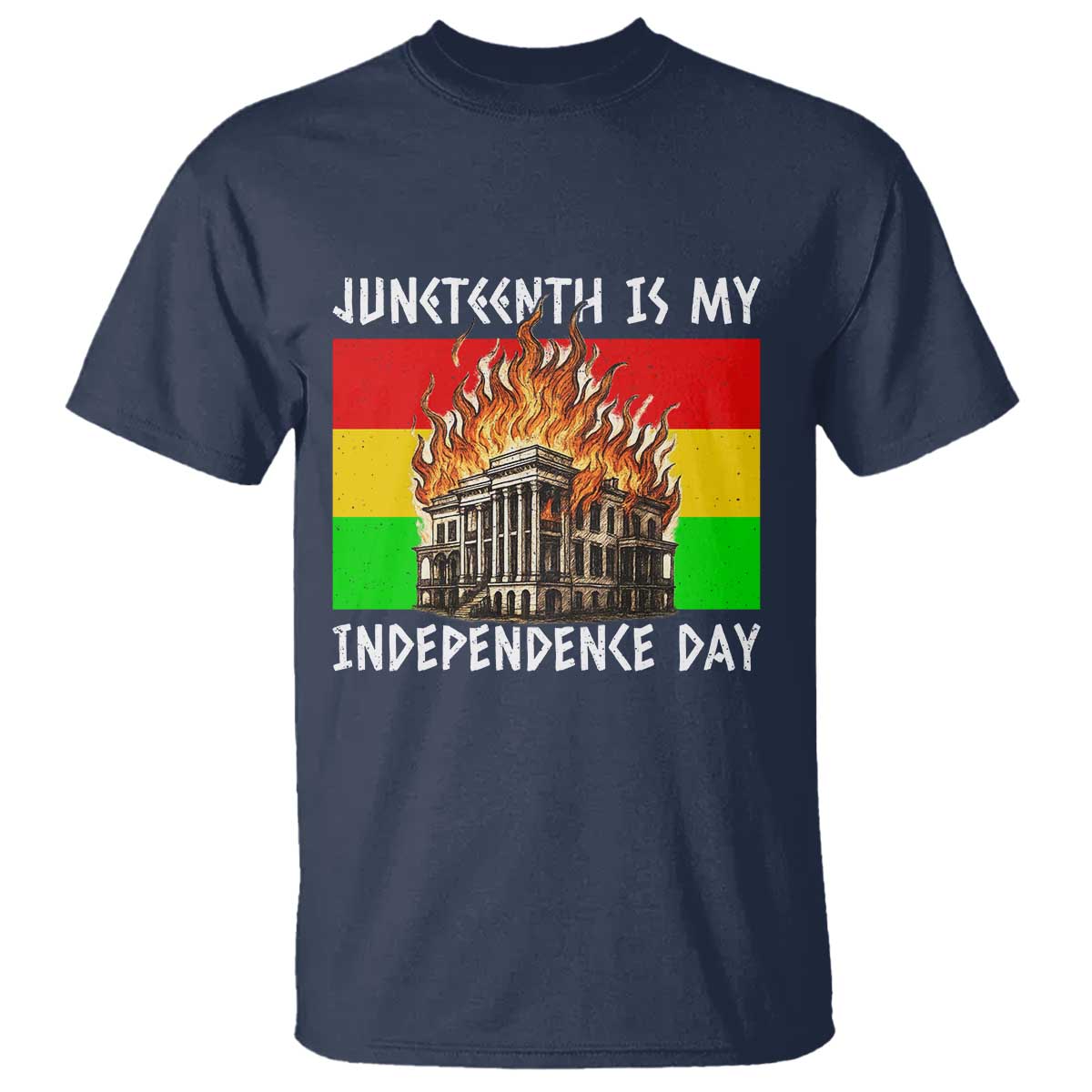 Juneteenth Is My Independence Day T Shirt Bold Afro Liberation Pan-African Flag - Wonder Print Shop