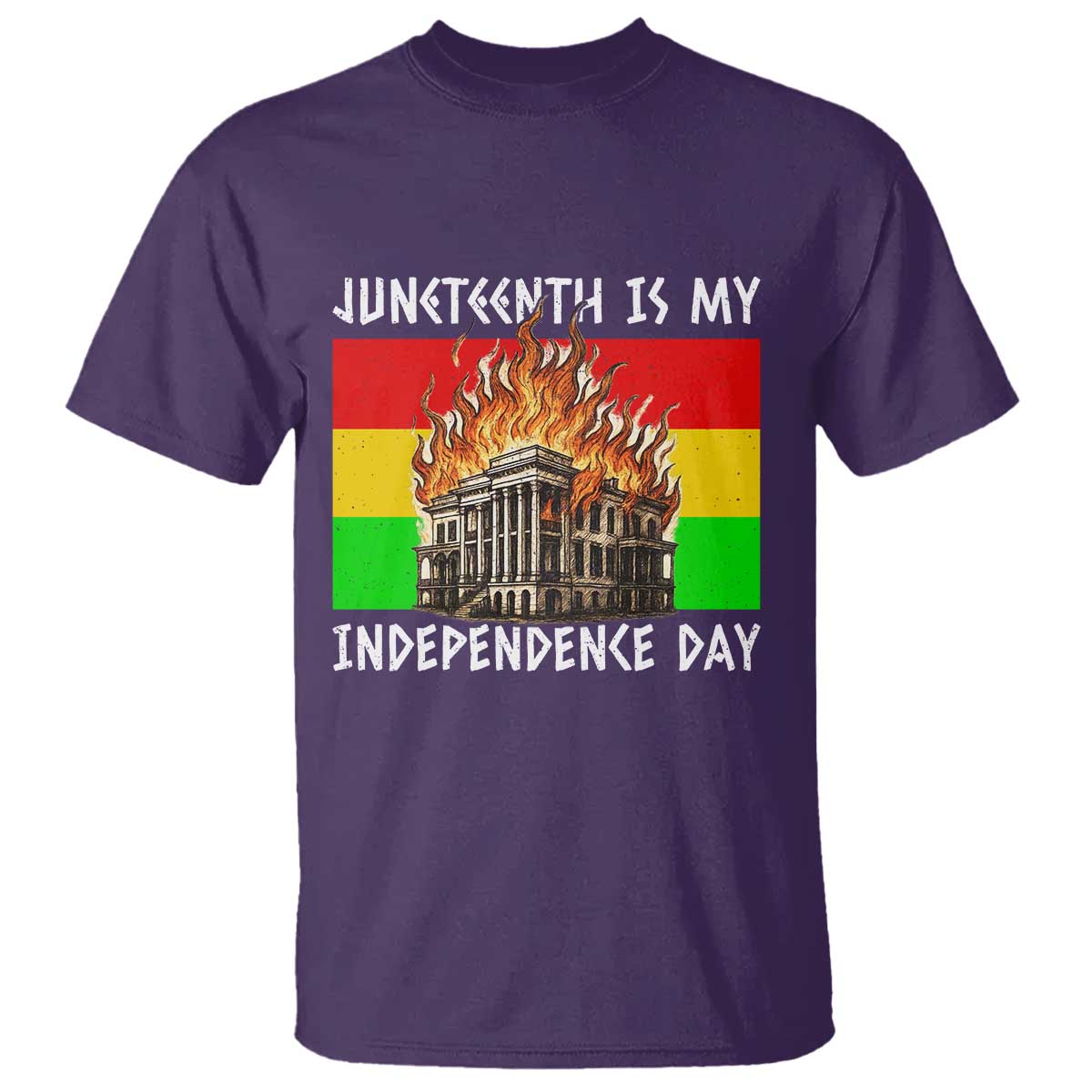 Juneteenth Is My Independence Day T Shirt Bold Afro Liberation Pan-African Flag - Wonder Print Shop