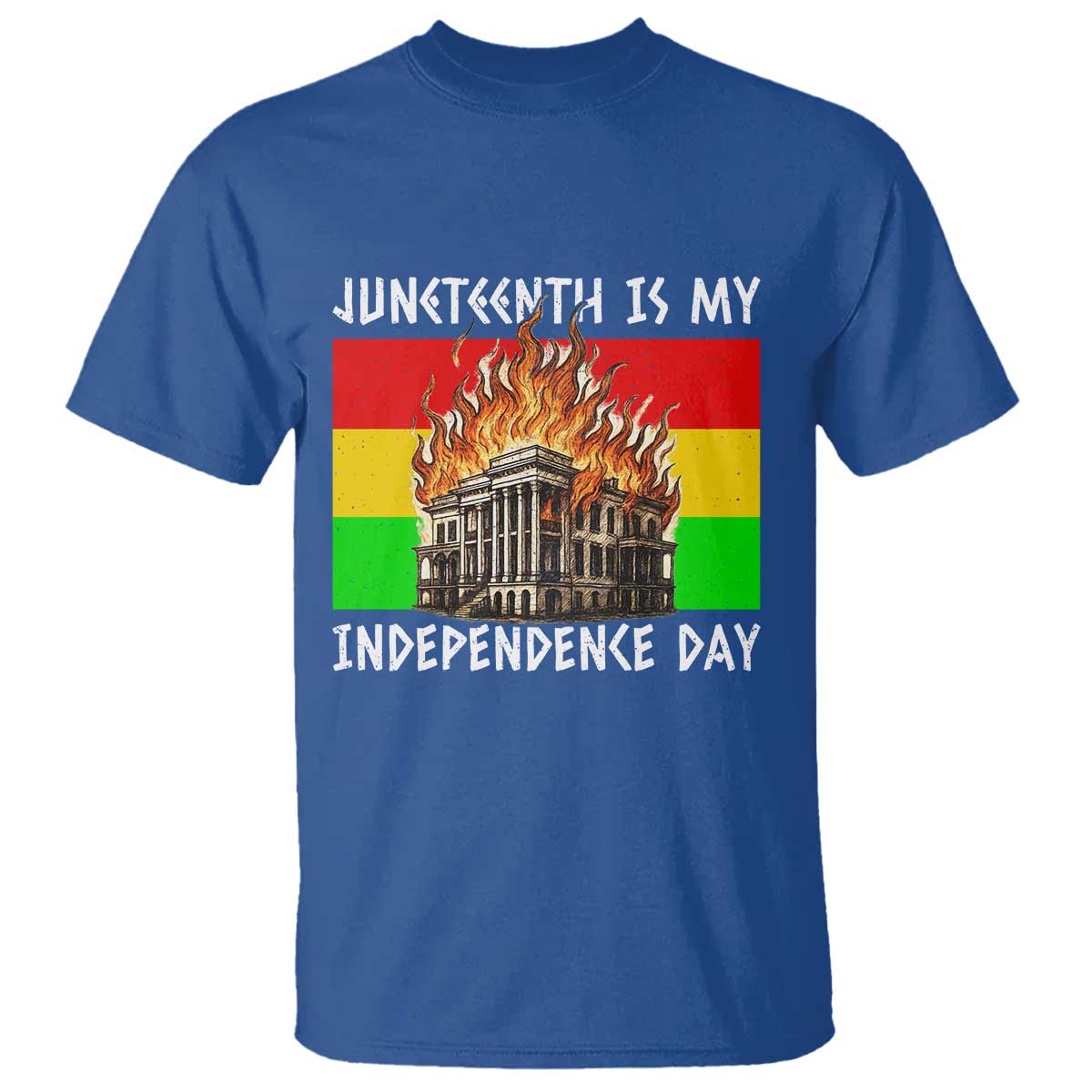 Juneteenth Is My Independence Day T Shirt Bold Afro Liberation Pan-African Flag - Wonder Print Shop