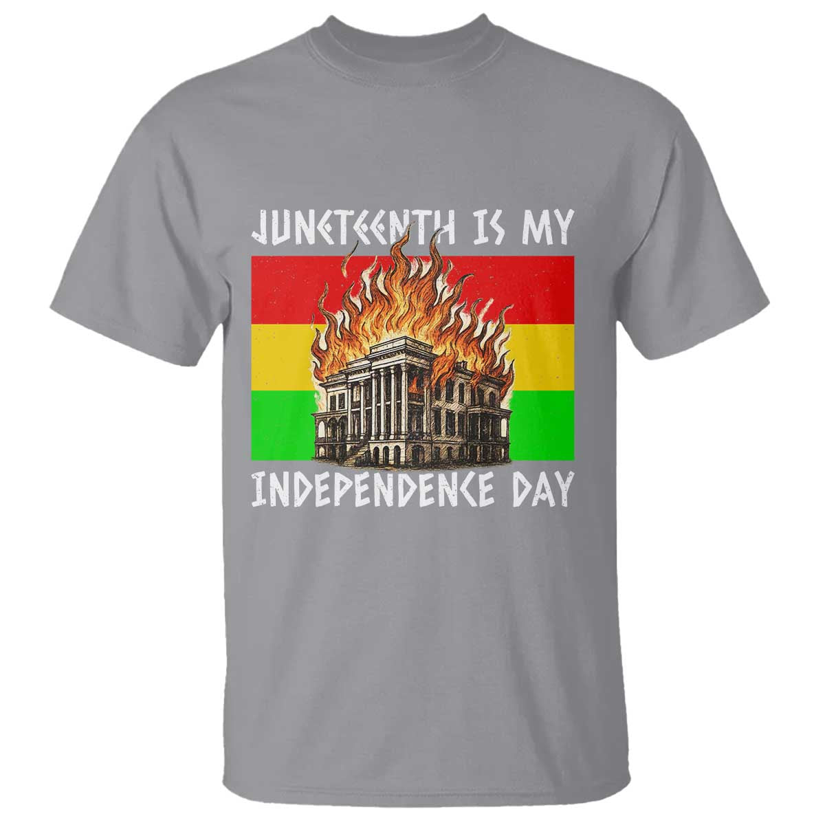 Juneteenth Is My Independence Day T Shirt Bold Afro Liberation Pan-African Flag - Wonder Print Shop