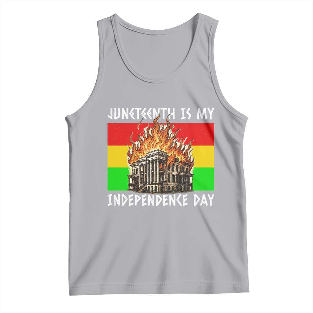 Juneteenth Is My Independence Day Tank Top Bold Afro Liberation Pan-African Flag - Wonder Print Shop